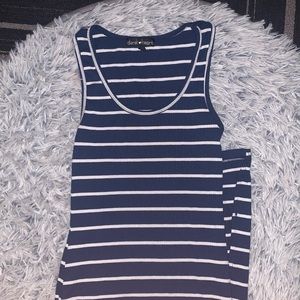 BLUE STRIPED MAXI DRESS